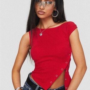 Karre Off The Shoulder Top Red